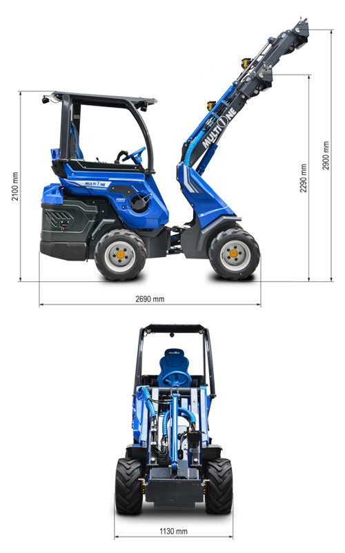 Multione 7.3 SD Mini Articulated Loader Lift Height