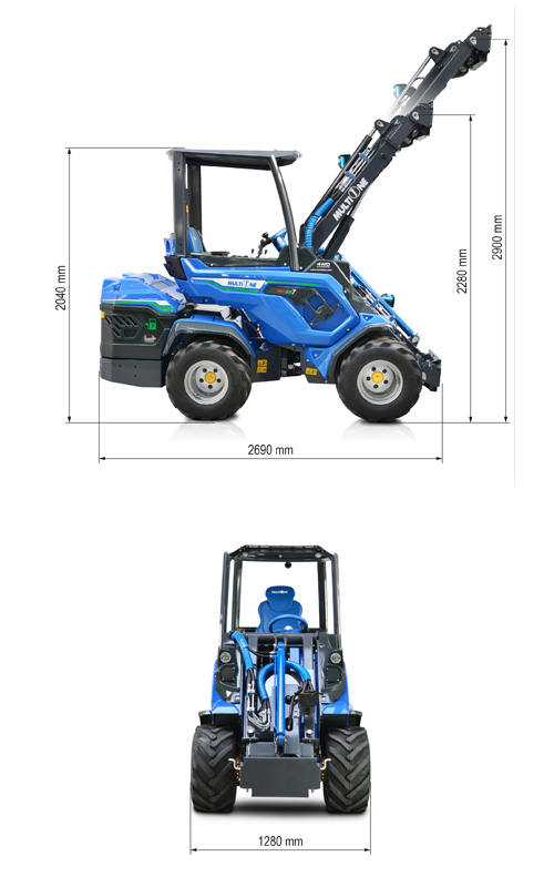 Multione EZ7 Mini Articulated Loader Lift Height